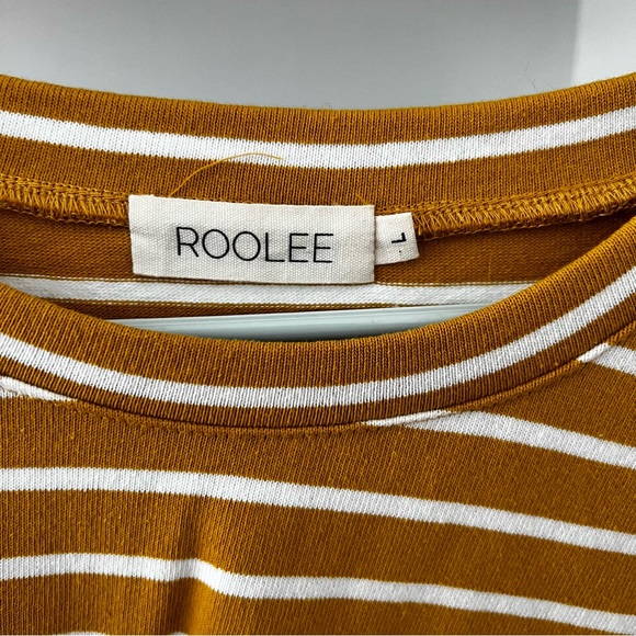 ROOLEE mustard stripes tee sz large - Picture 4 of 4